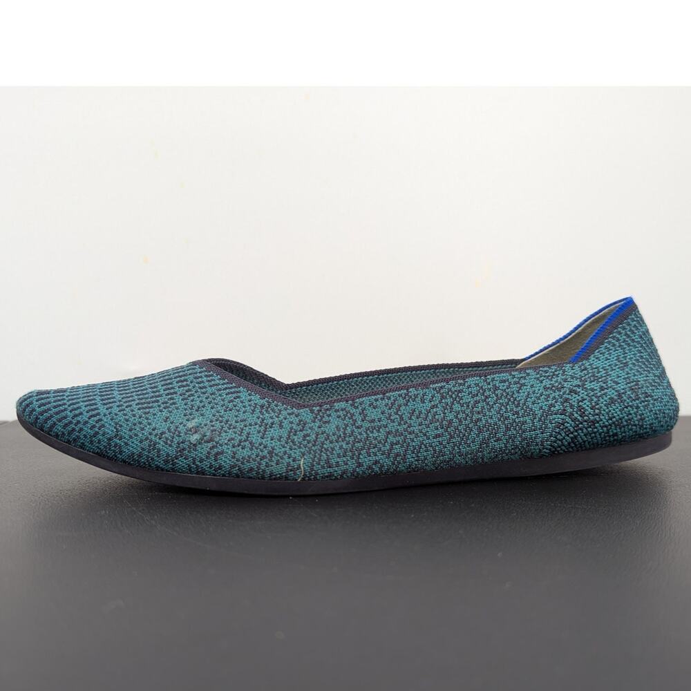Rothy’s The Point Teal Blue Knit Flats Women’s Size 9 Sustainable Washable Shoes